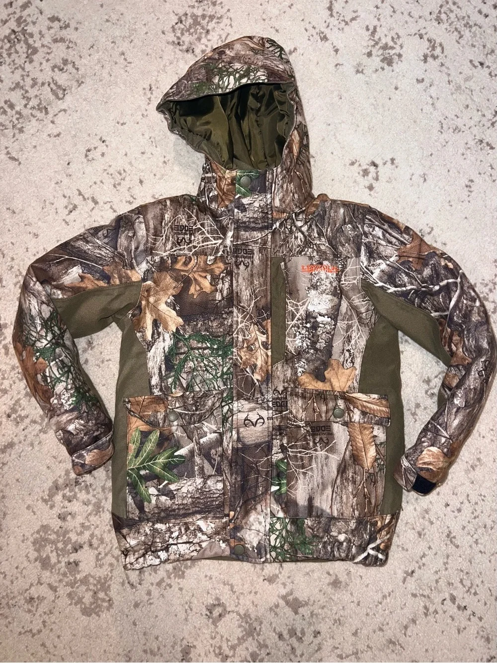 Boys size Small - Lincoln Outfitters Realtree-Style Camo Jacket - Olive Green